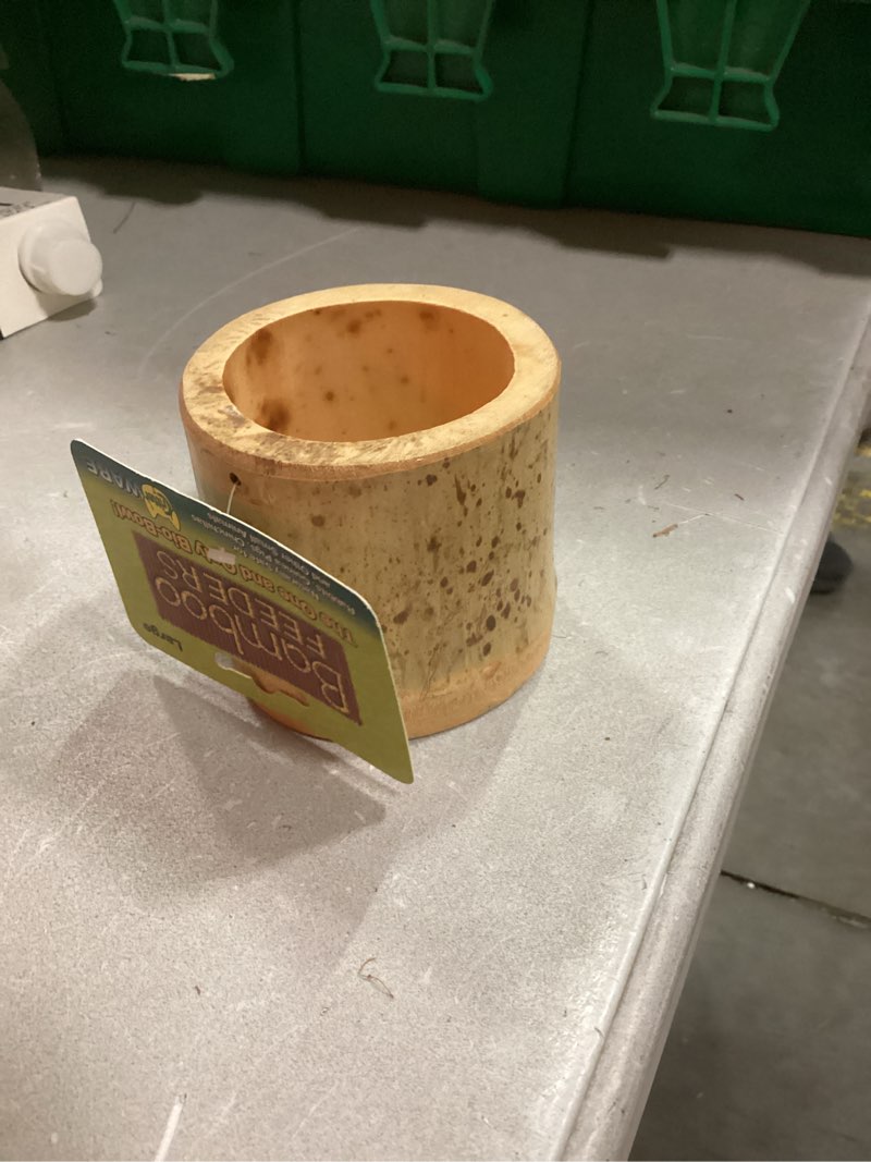 Condition photo showing New/Like New for Ware Mfg. Inc. Bird-sm An-Bamboo Feeders Bowl For Small Animals- Natural Large