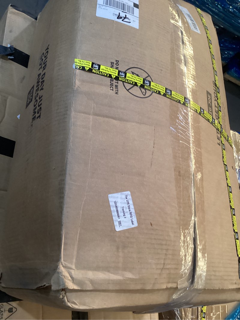 Condition photo showing As Is for Big Joe Fuf 6.5Ft Giant Foam Bean Bag Chair, Oversized Couch with Removable Cover for Kids, Teens, Adults, Onyx Lenox, Durable Woven Polyester, 6.5 foot Onyx 6.5 foot