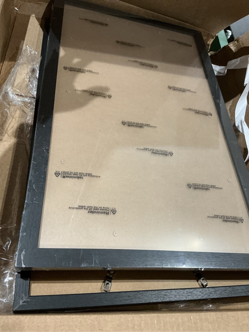 Condition photo showing Good Condition for fxojyvo engineered wood 12x20 picture frame set of 3, black frame for 12 x 20 inch picture poster photo, light weight 12 by 20 frame with wood-grain for wall - 3 pack/black/12 x20 black 12x20 3 packs
