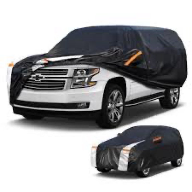 Cotryvox Large SUV Car Cover for Chevrolet Tahoe 100% Waterproof All Weather, Heavy Duty Outdoor Ful