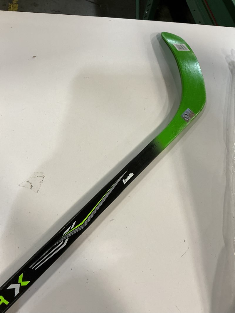 Condition photo showing As Is for Franklin Sports Street Hockey Sticks - Ambush Junior Street Hockey Stick - Wood and Fiberglass Shaft - ABS Blade - One Piece Stick - 46", 52", 58" Black/Green - Power 52" Right Shot
