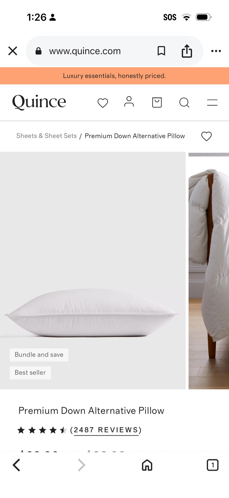 Premium Down Alternative Pillow standard medium/firm
