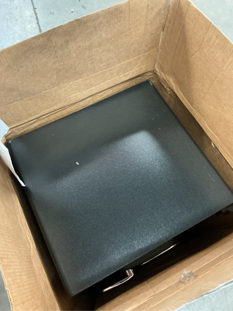 Condition photo showing As Is for amazon basics fireproof and waterproof safe box with digital keypad electronic lock, fire resistant, interior lighting, removable shelf, for home use, 2.13 cubic feet, 24"h x 20.87"w x 19"d, black