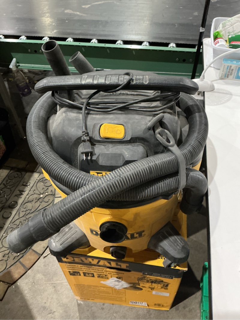 Condition photo showing As Is for dewalt stealthsonic quiet 9-gallon 5 hp corded wet/dry shop vacuum with accessories included