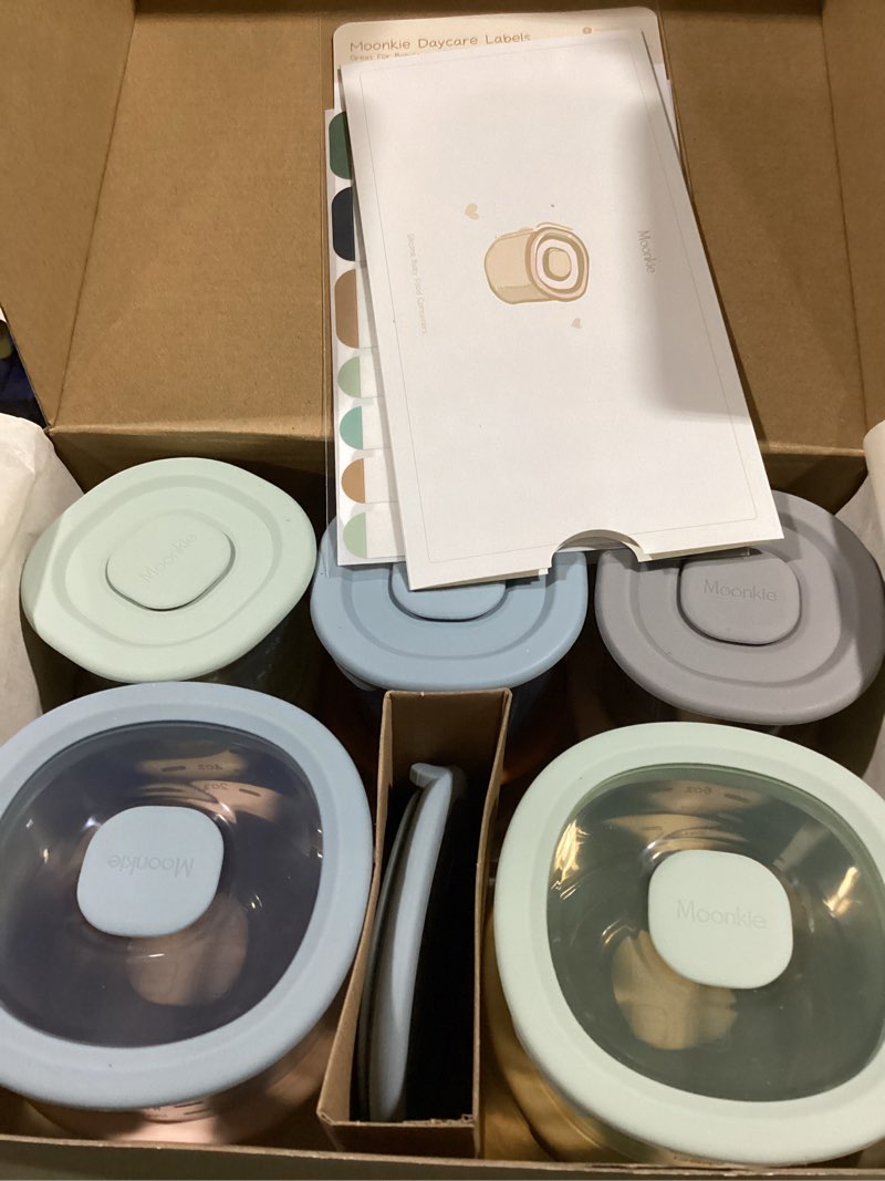 Condition photo showing Good Condition for moonkie silicone baby food containers | 8oz/4 oz baby food storage jars with airtight lids and a snack cup lid | freezer,microwave and dishwasher safe, reusable baby food jars for infant & toddler 6pack 4oz/4pack 8oz