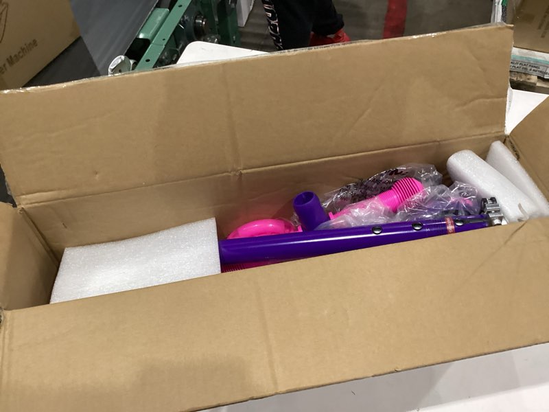 Condition photo showing As Is for gotrax ks1 kids kick scooter, led lighted wheels and 3 adjustable height handlebars, lean-to-steer & widen anti-slip deck, 3 wheel scooter for boys & girls ages 2-8 and up to 110 lbs purple