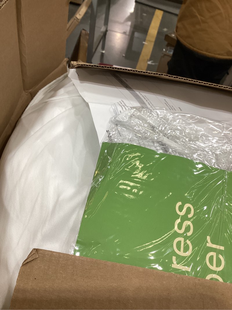 Condition photo showing As Is for Ultra Soft King Size Mattress Topper - Viscose Made from Bamboo Pillow Top Mattress Pad for Back Pain Relief - Naturally Cooling for Hot Sleepers, Green Green King