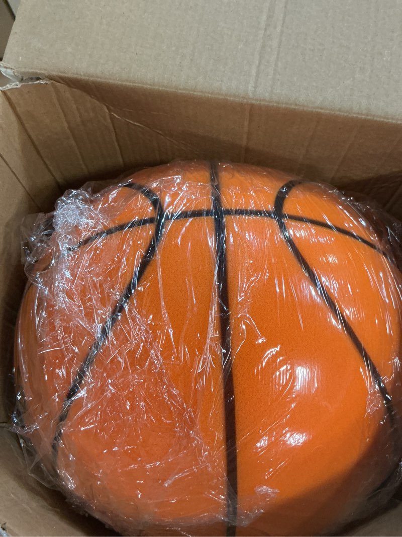 Condition photo showing New/Like New for Silent Basketball Size 7 (29.5") - Grooved Airless Indoor Basketball for Quiet Dribbiling and Indoor Training, Pro PU Foam Ball - Real Feel Higher Bounce Quieter Premium