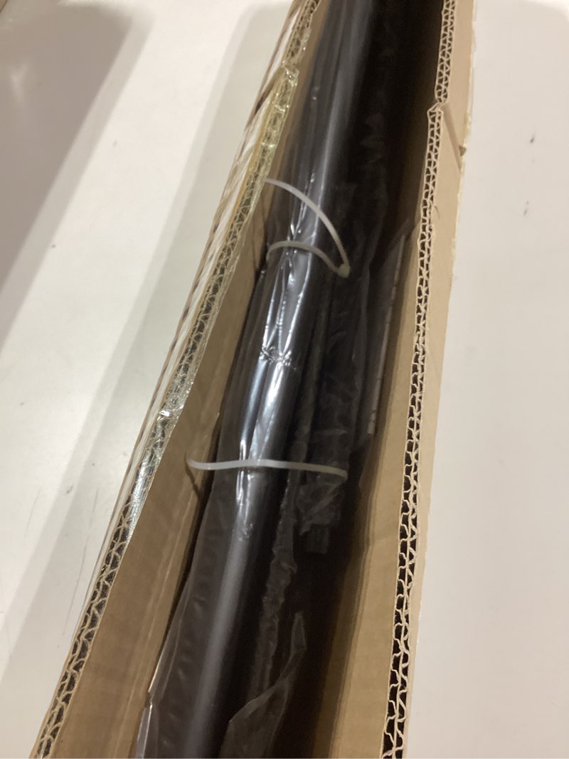 Condition photo showing New/Like New for Matte Black Double Curtain Rods, Double Curtain Rods 28-48 Inch, Wrap Around Double Window Rods Room Darkening Curtain Rods, Adjustable 1-Inch Diameter Front and 5/8 Inch Back Double Drapery Rod Matte Black 28-48"