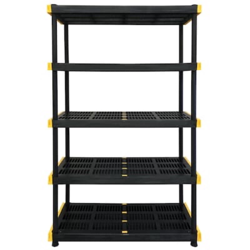 Project Source Commander 5 -Tier Heavy Duty Black Plastic Utility shelving unit 