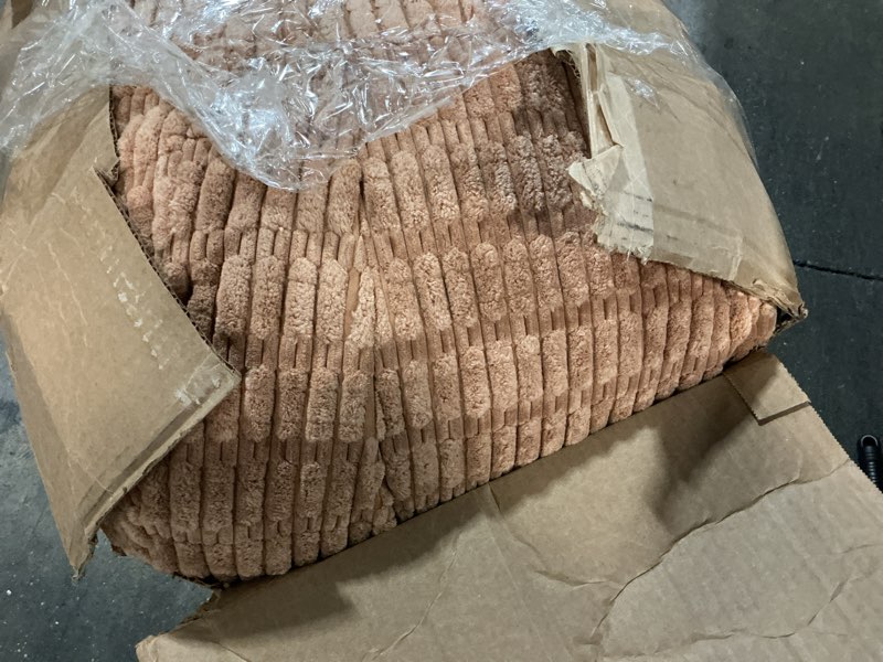 Condition photo showing As Is for HIGOGOGO Pouf Ottoman Stuffed Round Modern Foam Filled Foot Rest Poufs for Living Room Chair Decorative 26 X 18 Inches Boho Relax Stool for Wedding Christmas Party, Brown Brown 26 Inch