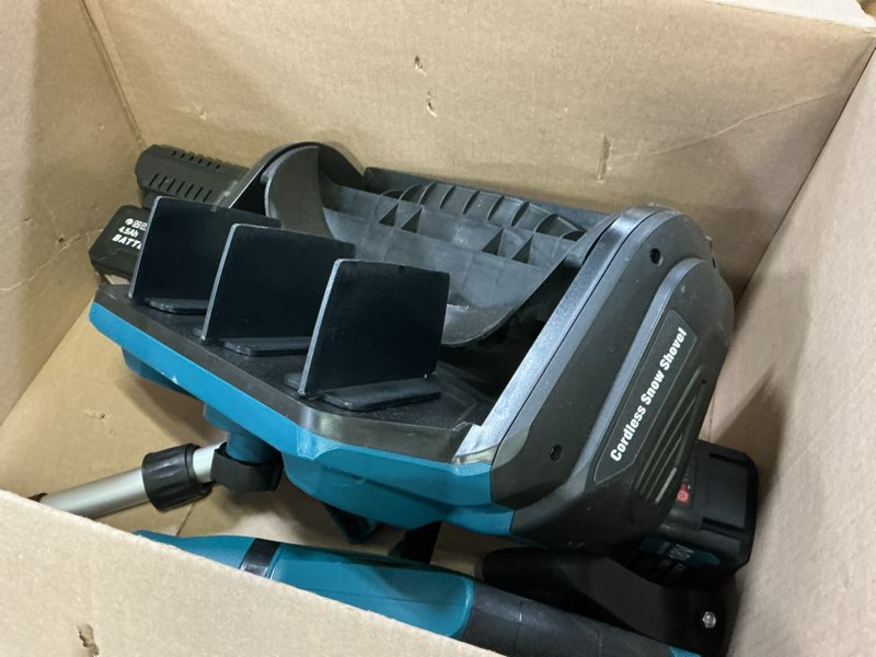 Condition photo showing Good Condition for Electric Snow Blower, 17-Inch Cordless Snow Shovel with Wheels, 18V 2x4.5Ah Battery Powered Brushless Motor, 25ft Throwing Distance, Winter Removal Tool for Driveway Sidewalk Patio Blue B