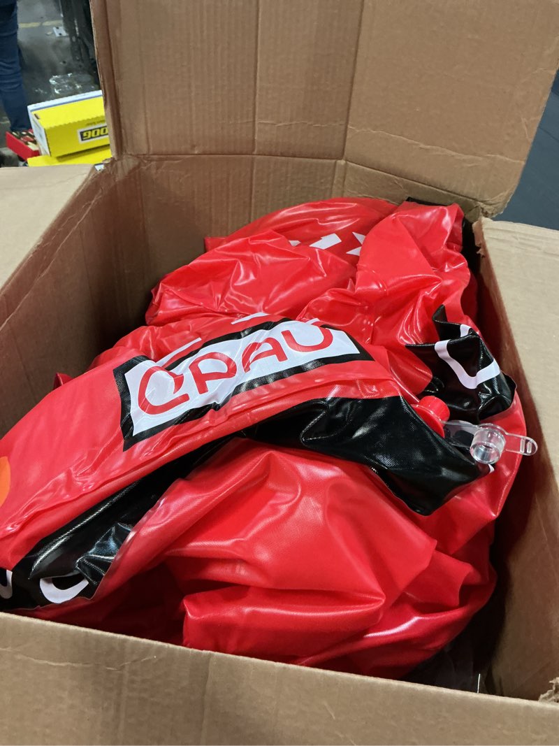 Condition photo showing As Is for QPAU Blow up Inflatable Toddler Travel Bed with Sides, Toddler Air Mattress for Camping, Traveling, Hotel, or Home Use, Hand Pump Included Red