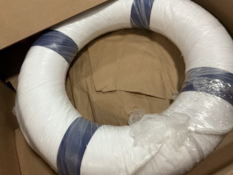 Condition photo showing Good Condition for 20 inch / 50cm pool safety life preserver throw ring buoy- swim foam rings for swimming pool wall decoration with 98.4ft water floating lifesaving rope blue w/rope 98.4ft