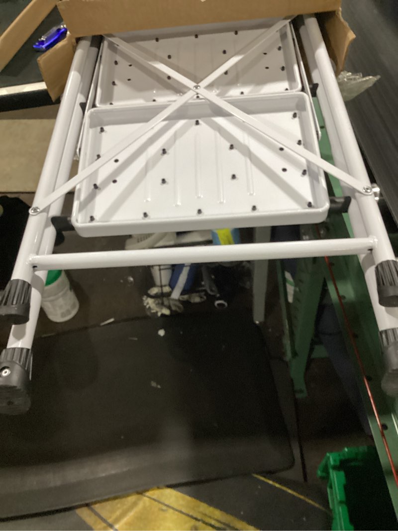 Condition photo showing Good Condition for 4 step ladder, upgo folding step stool with extra wide anti-slip pedal, 330lbs lightweight portable sturdy steel ladders with handgrip for household kitchen office outdoor