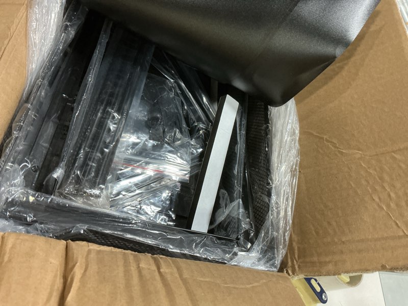 Condition photo showing Good Condition for 2 pack 20.47in depth under sink storage organizer, large 2-tier elegant mesh pull out shelf for kitchen and bathroom cabinet organization, l-shaped and adjustable height design-black 2 pack-20.47"dx11.4"-16.14"h black