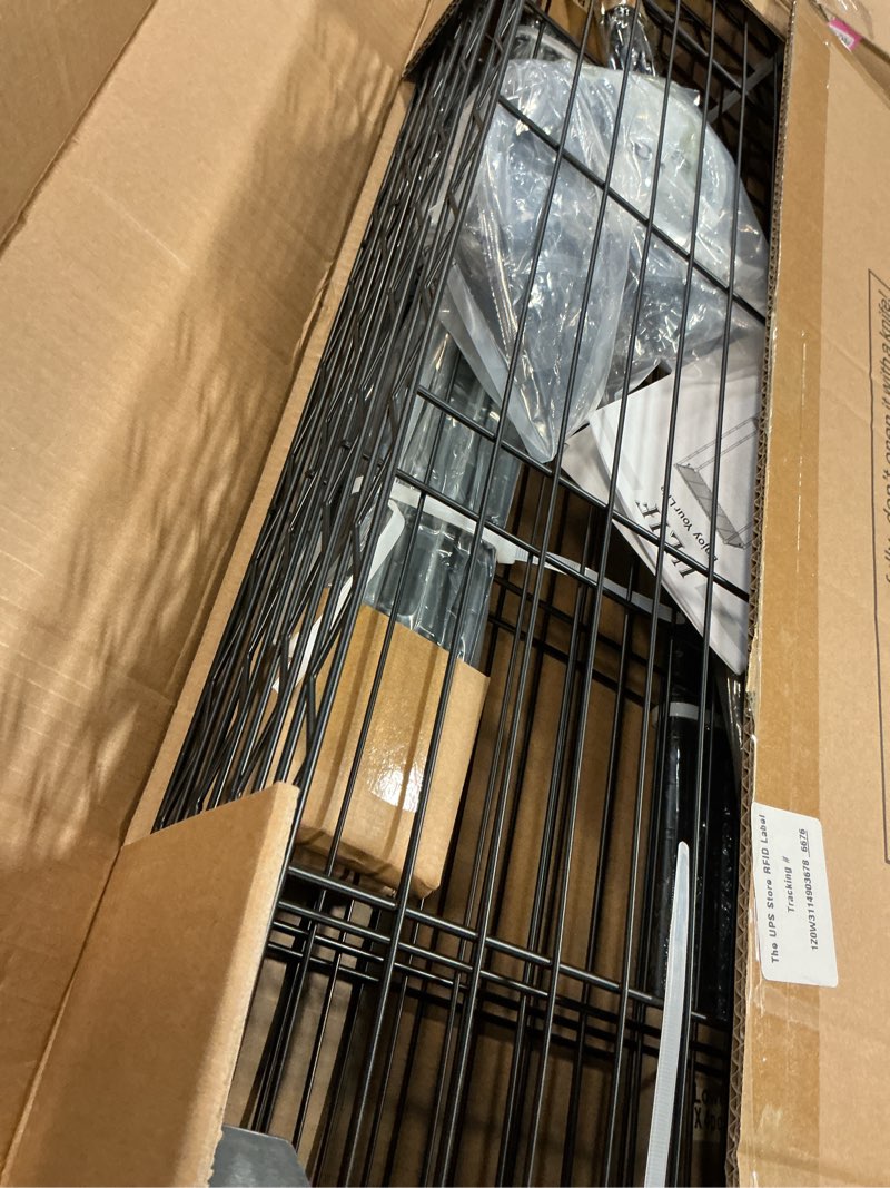 Condition photo showing As Is for Ulif H2 Heavy Duty Clothes Rack, Freestanding 4 Tiers Garment Rack for Hanging Clothes with Shelves and Hangers, Closet Organizers and Storage Metal Closet Wardrobe System, Max Load 500 LBS, Black H2 Black