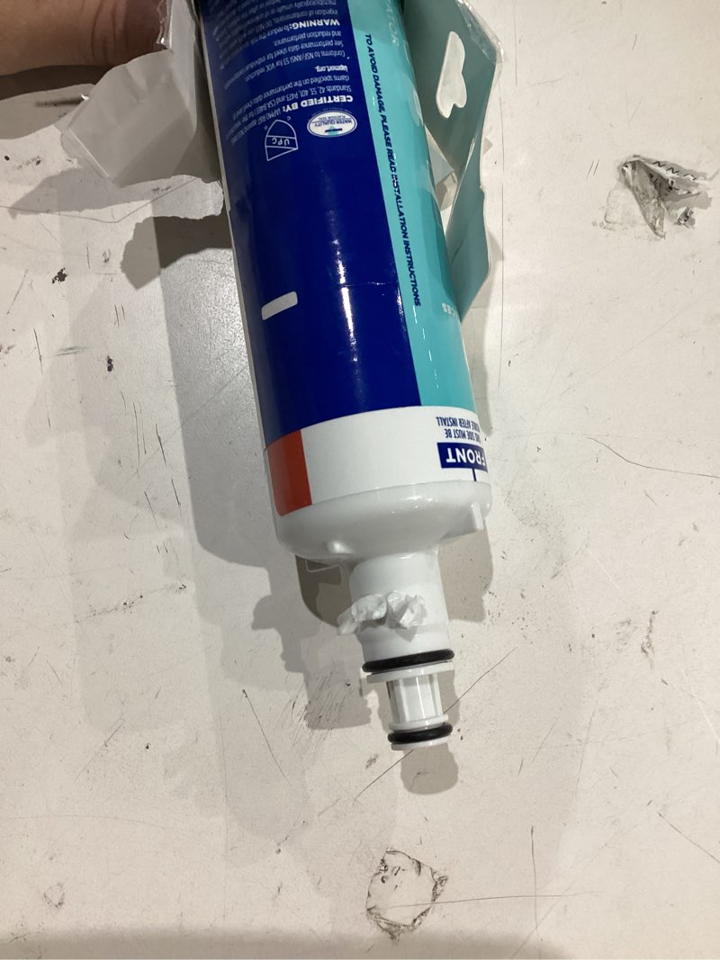 Condition photo showing As Is for water filter for select ge refrigerators - white