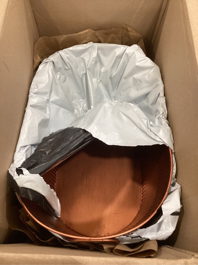 Condition photo showing Good Condition for indestructible metal dog toy bin: pet toy box storage basket for living room area, beautiful design and perfect size 25-quart (1 pack, oval) 25 quart oval -1pack