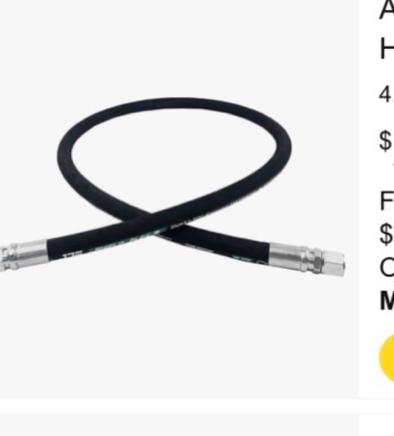 autovo hydraulic hose swivel assembly 1/2" hydraulic hose with female jic x female jic 36" long 3988 psi, black black 26711-08-08-36in