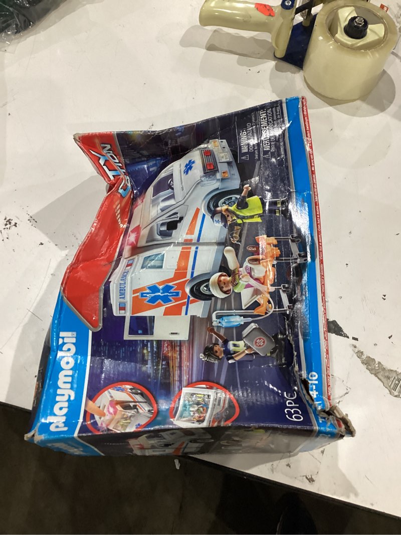 Condition photo showing Good Condition for playmobil ambulance with accessories and 3 figures