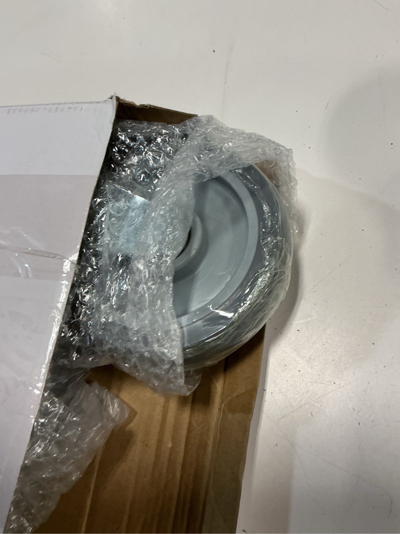 Condition photo showing Good Condition for 4 pcs 5 inch caster wheels replacement kit - heavy duty industrial casters set includes 2 swivel & 2 rigid with non-marking tpr rubber, silent wheels for furniture, workbench, cart rubber grey 4