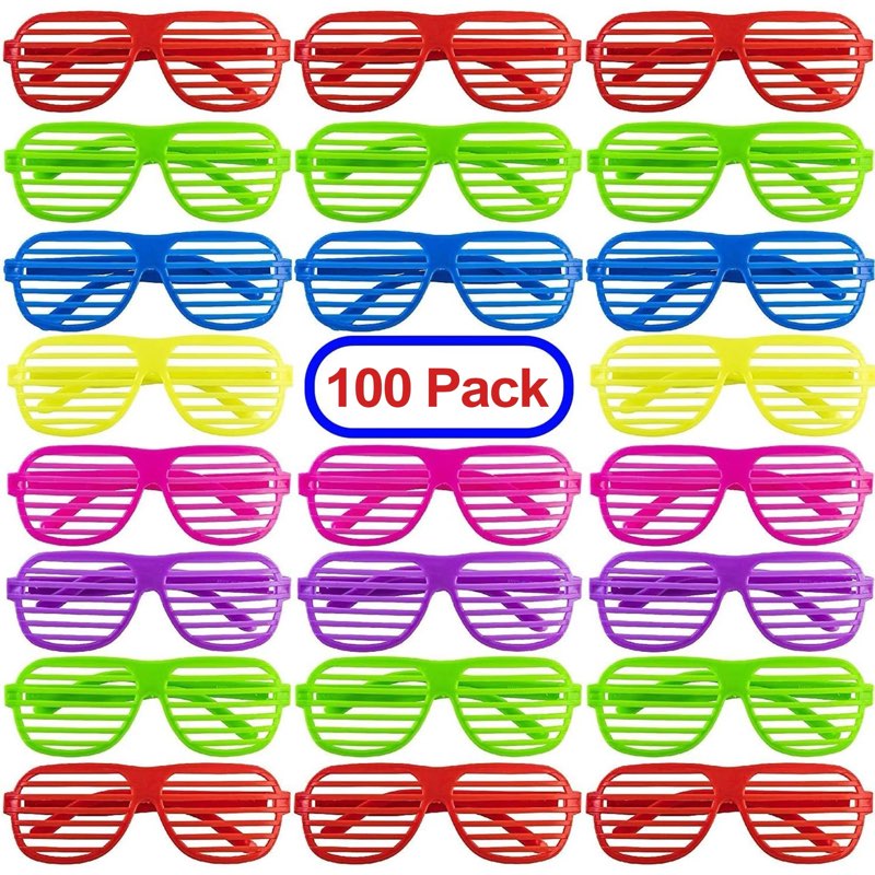PREXTEX Mega Pack 100 Pairs of Kids Plastic Shutter Shades Glasses - Shades Sunglasses - Eyewear Par