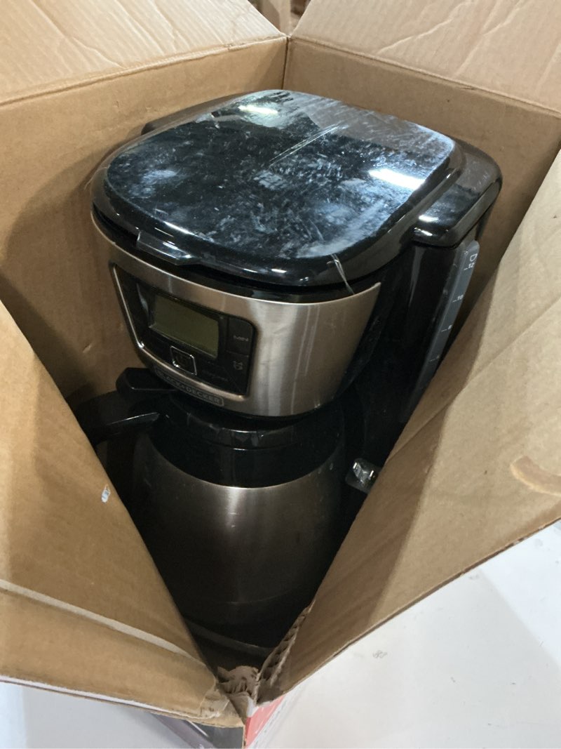Condition photo showing As Is for BLACK+DECKER 12-Cup Thermal Coffeemaker, Black/Silver, CM2035B