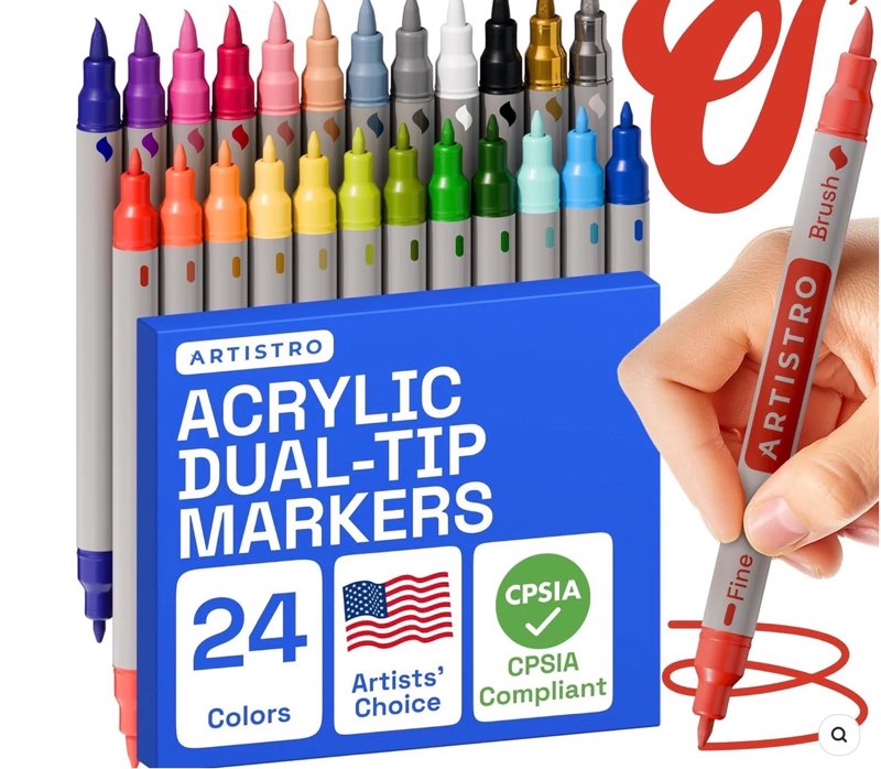 ACRYLIC DUAL-TIP MARKERS 24 colors