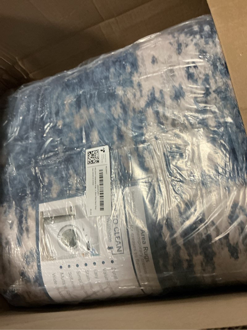 Condition photo showing Good Condition for releany washable area rugs 8'x10' non-slip modern abstract soft for living room entryway bedroom nursery, print pattern, blue grey navy gray blue/gray 8' x 10' (rectangular)