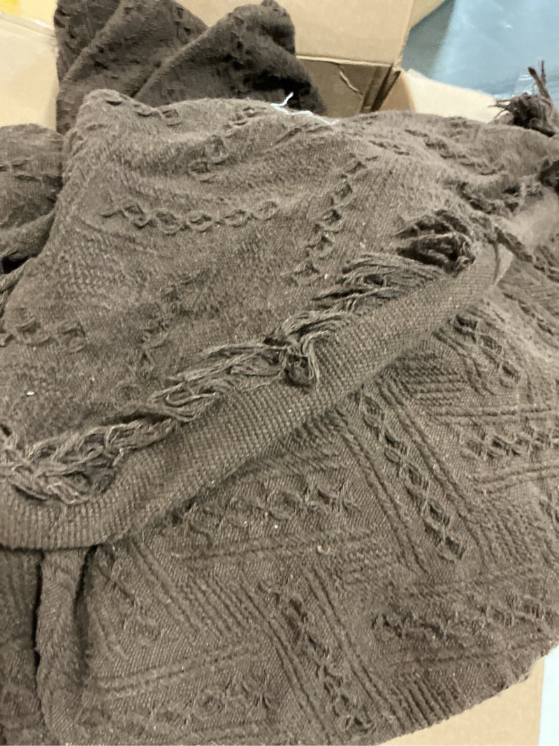 Condition photo showing As Is for BATTILO HOME Dark Brown Throw Blanket for Couch, Super Soft Cozy Warm Chocolate Throw for  Bed, Living Room Chair Bed Sofa Home Decor, size king 