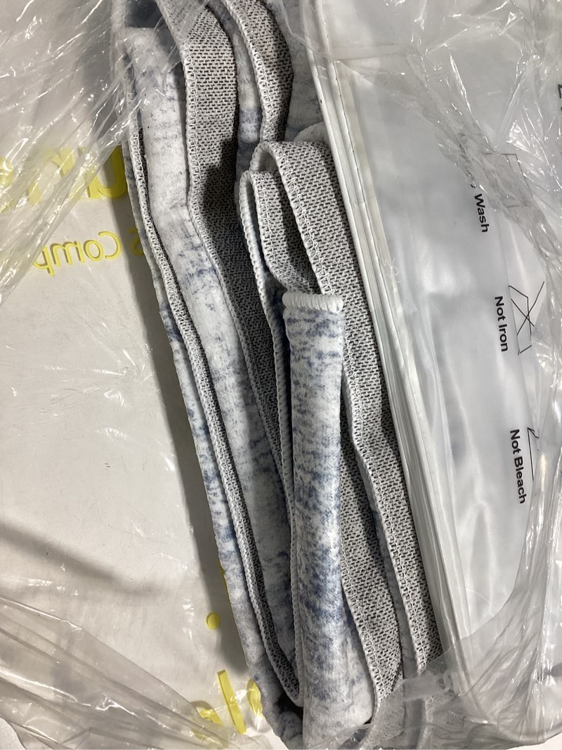Condition photo showing Good Condition for iohouze abstract runner rug 3x14 ft washable runners for hallways, non slip kitchen runner printed faux wool entryway runner indoor, modern abstract floor carpet for hall stair, light blue grey 3' x 14' (runner) light blue/grey/white