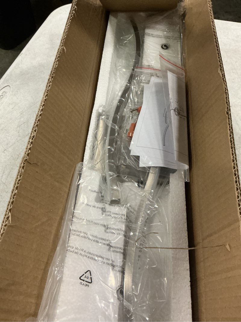 Condition photo showing New/Like New for modern bathroom light fixtures, 23.6inch dimmable brushed nickel bathroom vanity lights over mirror, 15w aluminum wall sconce lighting fixtures for living room 6000k white light nickel-curve cool 23.6 inch