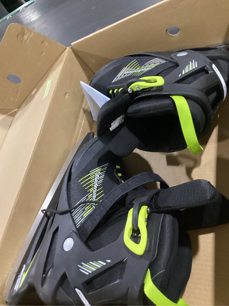 Condition photo showing As Is for Bladerunner Ice by Rollerblade Igniter Men's Adult Ice Skates, Black and Lime BLACK/LIME 11