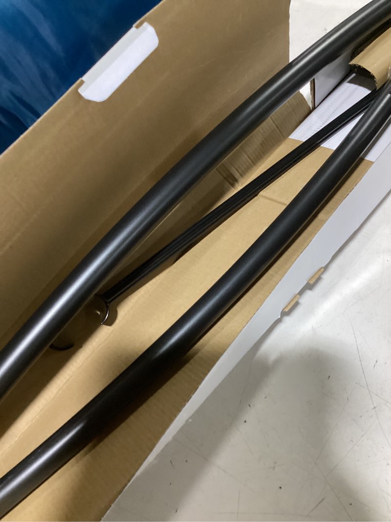 Condition photo showing Good Condition for curved shower curtain rod for bathroom 38-72 inches, adjustable length, curved shower rod, 0.9mm thickness, round shower curtain rods, rotate bracket for large shower space, need drilling, black