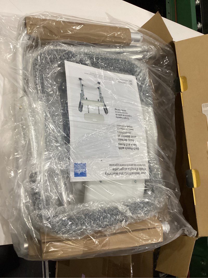 Condition photo showing New/Like New for medline shower chair seat with padded armrests and back | heavy duty shower chair for bathtub | slip resistant shower seat with adjustable height | shower chair for inside shower with 350 lb capacity