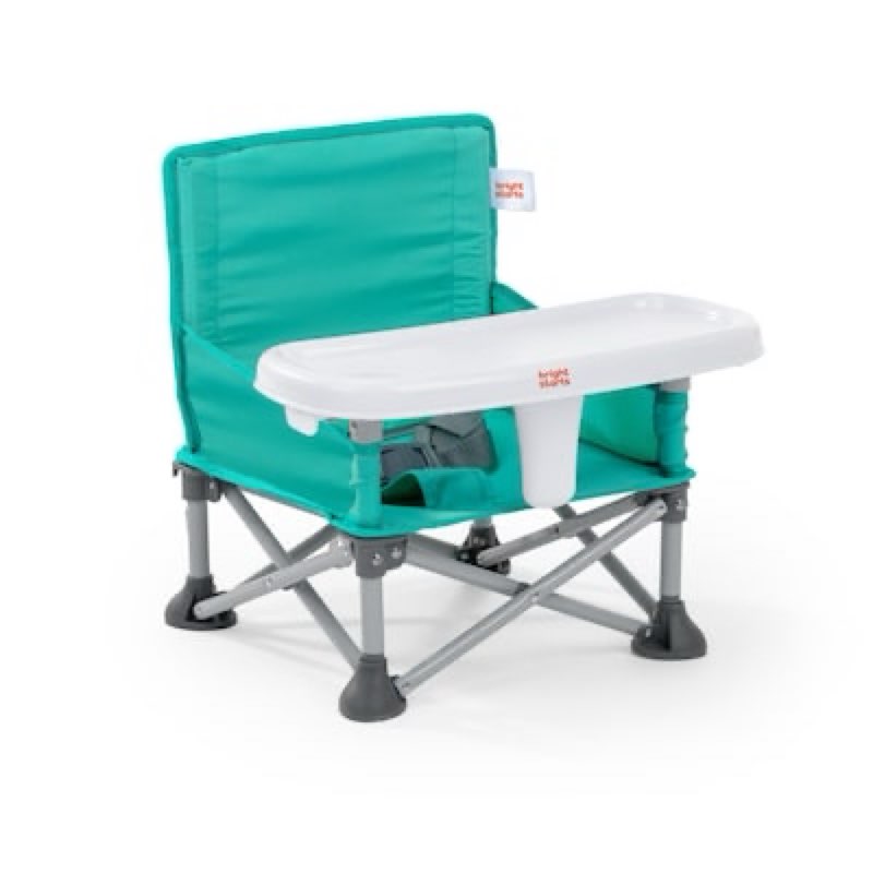 bright starts pop 'n sit portable booster seat 15-in teal kids high chair