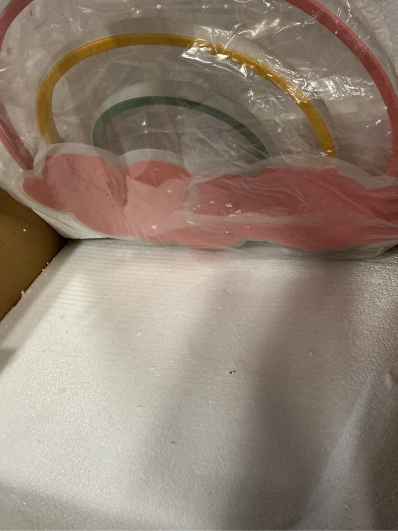 Condition photo showing Good Condition for led pink ceiling light modern cartoon children's room dimmable ceiling light with remote control nordic children's room blue cloud rainbow night light for bedroom baby room boys girls room
