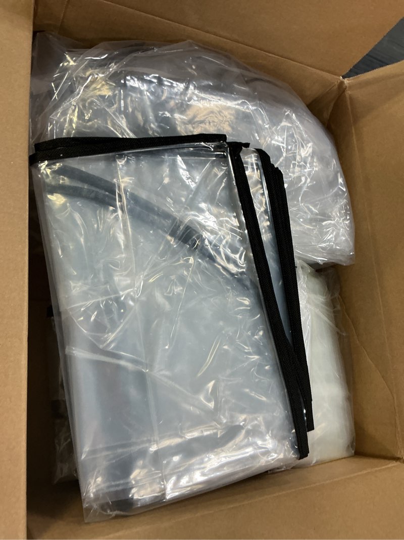 Condition photo showing Good Condition for 5 pack 60" all clear garment bags for hanging clothes storage, 10" gusseted large capacity garment rack cover, large hanging clothing bag for dress gowns, coats, suit, down jacket