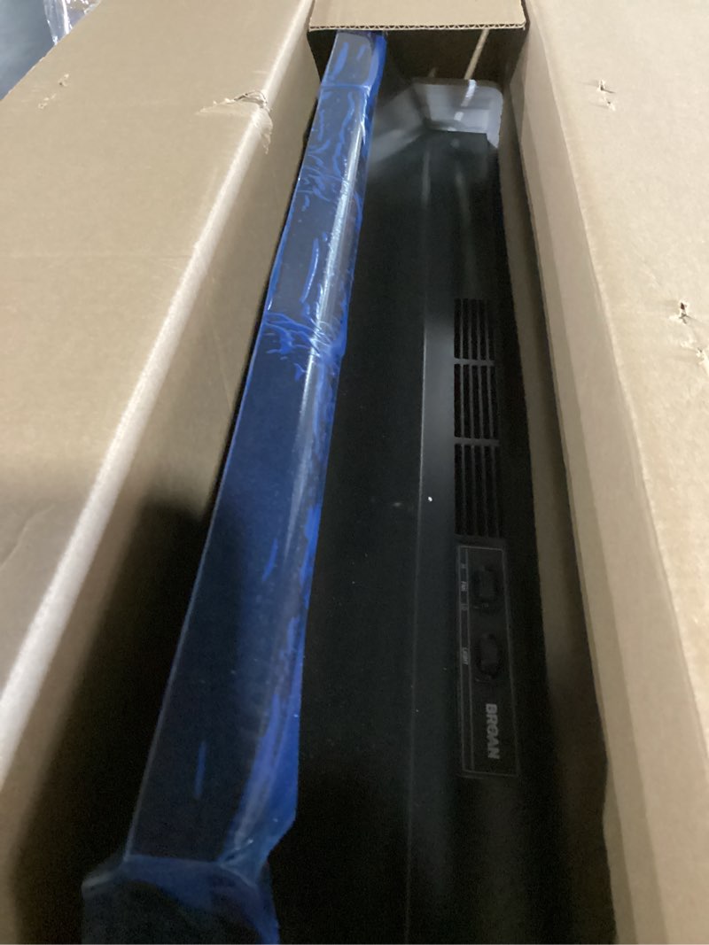 Condition photo showing New/Like New for broan-nutone f403623 exhaust fan for under cabinet two-speed four-way convertible range hood insert with light, 36-inch, black 36-inch black