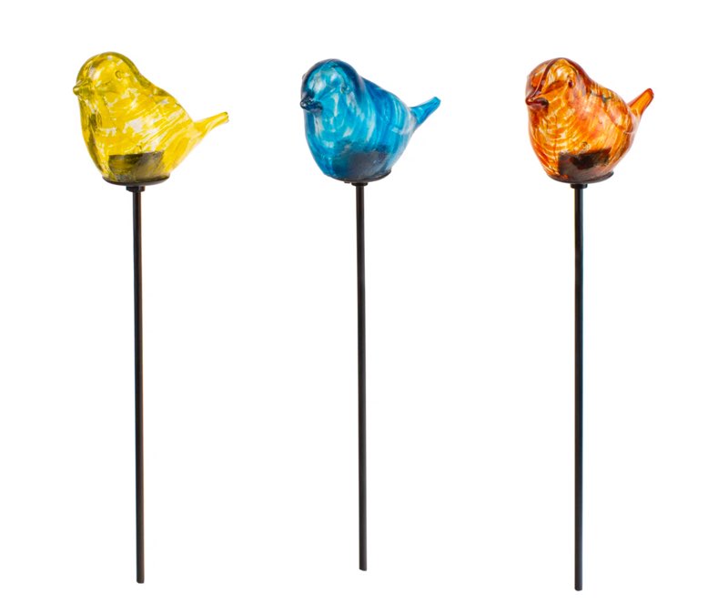 LunaLite Bird 3 Piece Garden Stake Set