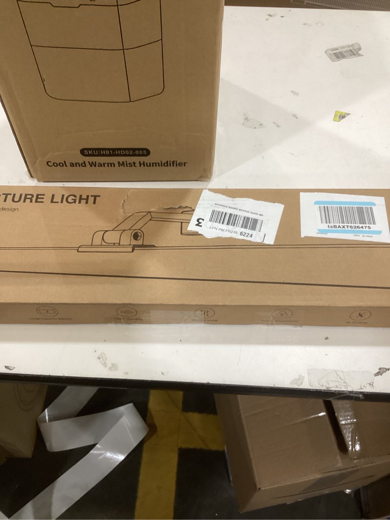 Condition photo showing New/Like New for Picture Lights for Wall, Battery Operated Picture Light 24in Gallery Light for Paintings CCT Dimmable Recharging Battery Wall Light with Remote Control for Living Room Gallery Dartboard 1PC24inches Gold