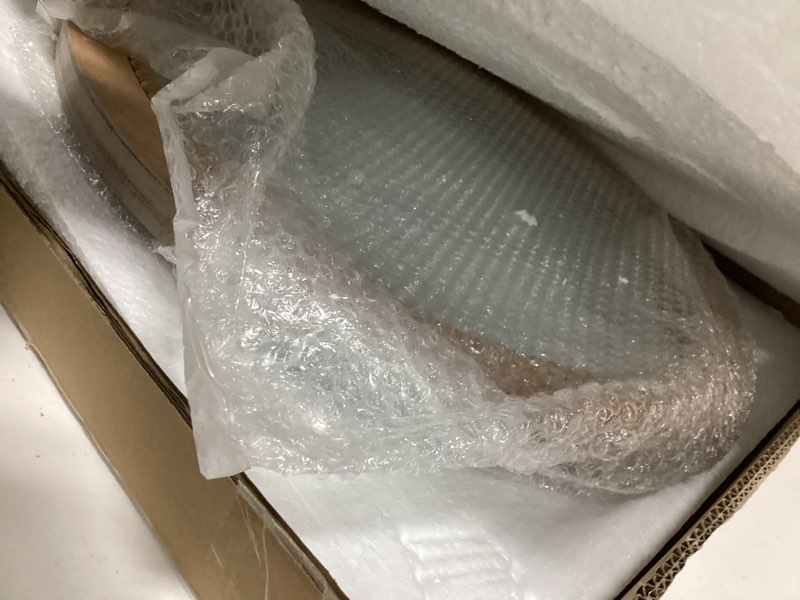 Condition photo showing Good Condition for Sawsile Round Decorative Circle Farmhouse Style Mirror - 24inch Rustic Natural Wooden Frame Beads for Bedroom, Bathroom, Living Room or Entryway Nature 24"L x 24"W