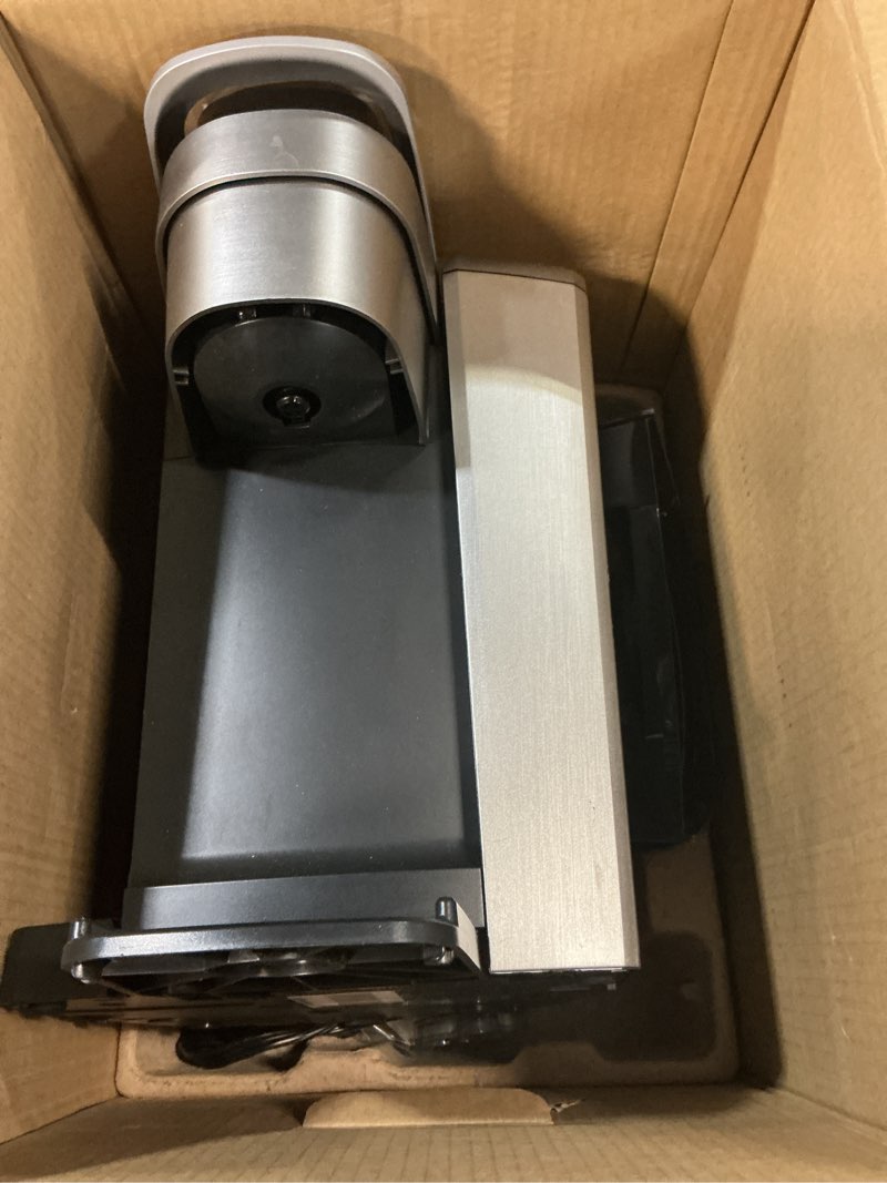Condition photo showing As Is for keurig k-elite single serve k-cup pod coffee maker, with strength and temperature control, iced coffee capability, 8 to 12oz brew size, programmable, brushed silver
