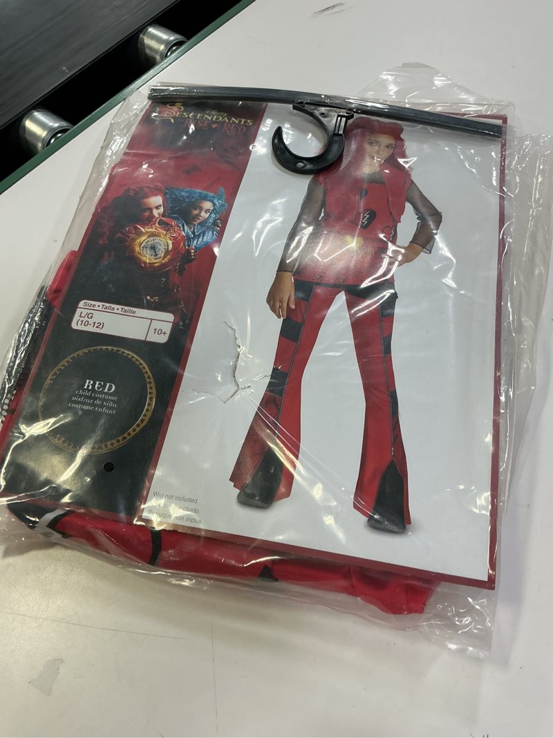 Condition photo showing New/Like New for Descendants Red Costume for Kids, Official Disney Descendants The Rise of Red Costume Jumpsuit, Wig not Included L (10-12)