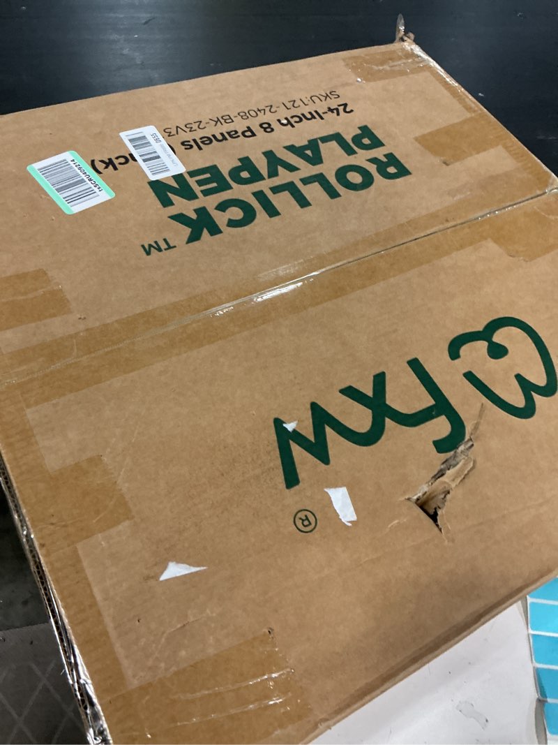 Condition photo showing Good Condition for FXW Rollick Unleashed Dog Playpen for Indoor, Yard, RV Camping, 24 inch 8 Panels for Small and Puppy Dogs, Black?Patented Black 24"H 8 Panels