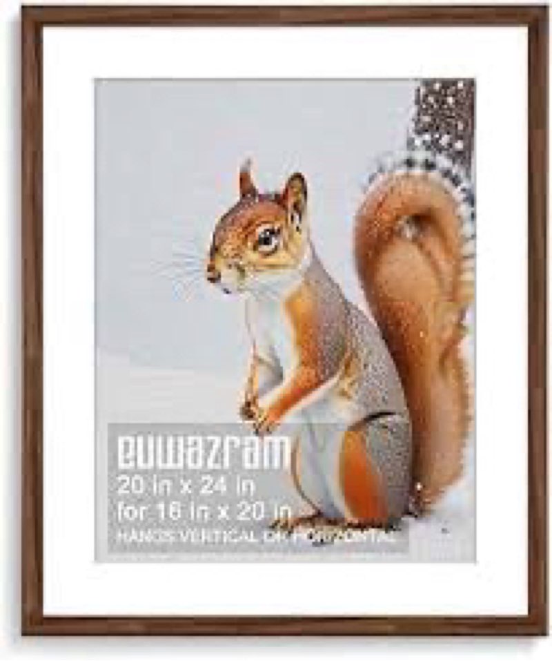 euwazram Rustic Walnut 17x21 Frame - Single Frame, 17 x 21 Poster Frame for Artwork, Puzzles, Photos 3 packs 