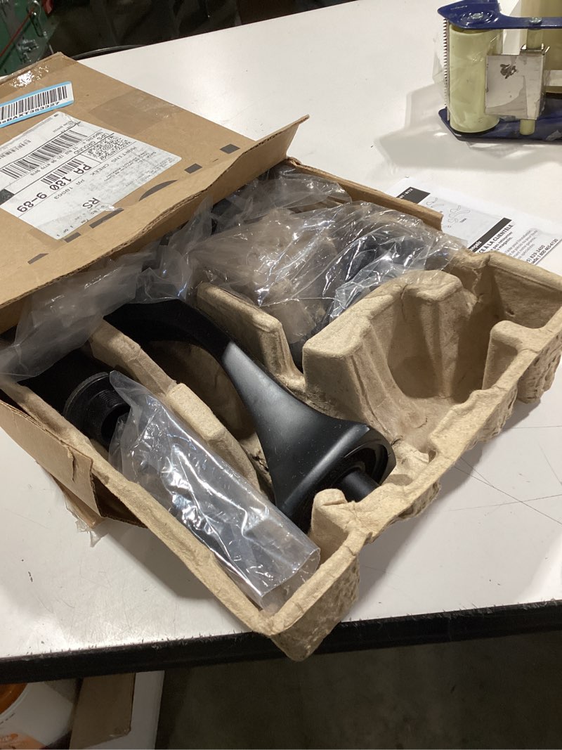 Condition photo showing Good Condition for moen genta lx single handle wall mount tub filler, contemporary high flow tub faucet with 10-inch spout reach, matte black, wt901bl