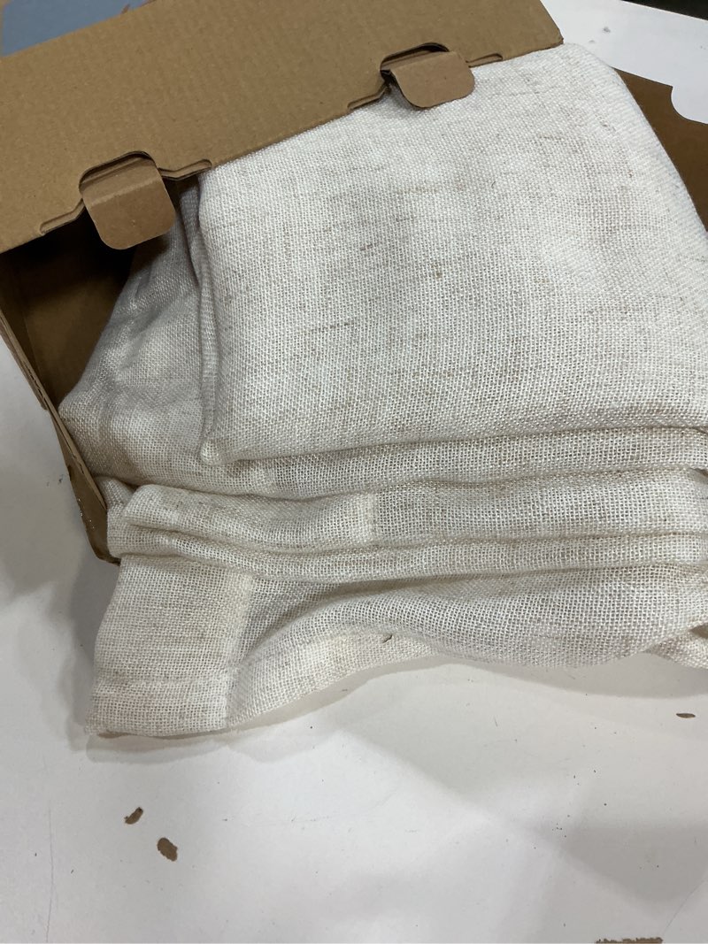 Condition photo showing New/Like New for MIULEE Natural White Linen Curtains 90 Inch Long 2 Panels Set for Bedroom Living Room, Soft Thick Linen Textured Window Drapes Semi Sheer Light Filtering Rod Pocket Back Tab Farmhouse Cream Ivory 52"W x 90"L (Pack of 2) Natural Linen White