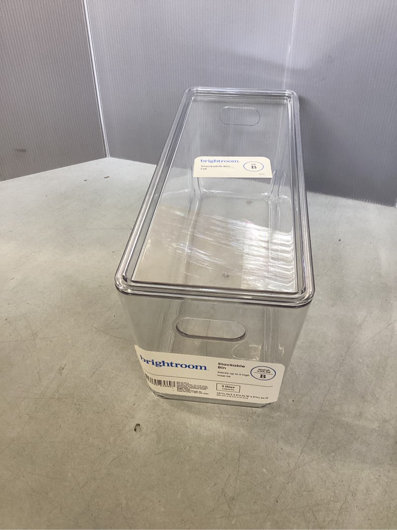 5L Stacking Clear Bin with Lid - Brightroon;: PET Material, Stackable Storage for Crafts. (Case pack of 12-pieces)